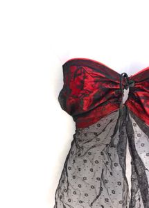 Exquisite Red &amp; Black Lace Top