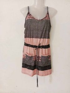 Striped Spaghetti Strap Mini Dress