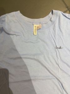 Light Blue T-Shirt with "Smile" Print