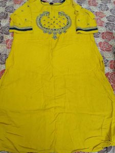 yellow &amp; blue sharara set XL size