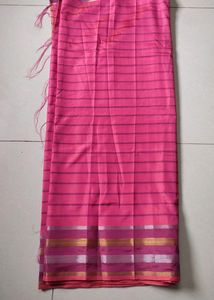 Pinkish Rose Poly Silk Saree New