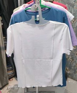 White Ribbed T-Shirt