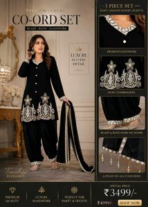 Handwork Heavy Embroidered black Co-ord Set ✨