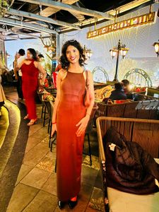 Brown Spaghetti Strap Maxi Dress