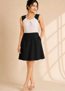 🔥 BUY 1, GET 1 FREE 🔥 Polka Dot & Black Dres