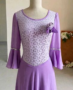Elegant Purple Lace Gown
