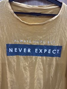 AJIO Yellow Graphic T-Shirt