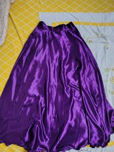 Elegant Beaded Top &amp; Purple Skirt Set