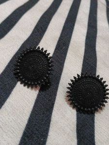 Boho Black Stud Earrings