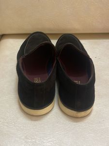 DRISH Black Suede Leather Loafers