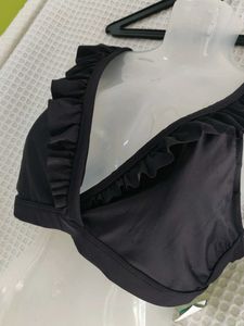 old navy Stylish Black Ruffled Bikini Top
