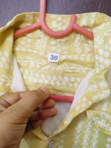 Yellow Printed Kurta