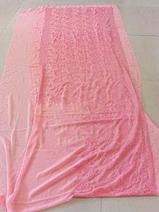 Peach Embroidered saree
