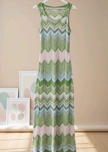 Green Knit Maxi Dress