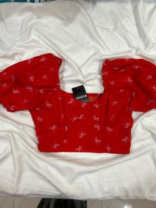 Chic Red Crop Top