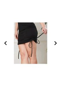Chic Black Drawstring Ruched Mini Dress 💫