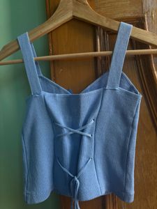 Cute Blue couquette tank Top (stretchable)