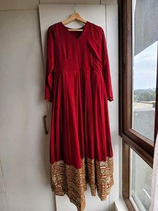 Elegant Maroon Anarkali Set with Dupatta