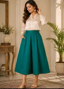 Green Wide-Leg Pants