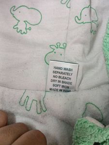 Cute Baby Green Bear Print Outfit