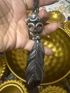Boho Feather Tassel Pendant Necklace (tie chain)