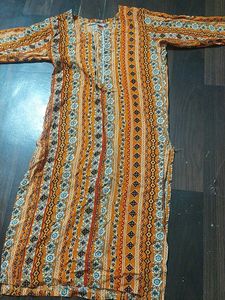 Orange Ethnic Printed Kurta