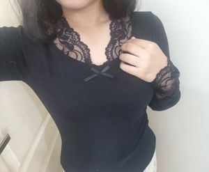 Black Lace Trim Top