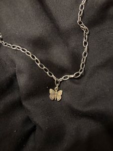 butterfly silver necklace