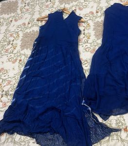 Designer Blue Bandhani Kurta Set