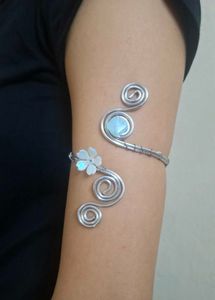 Handmade Unique Wire Wrapped Armlet with Stone