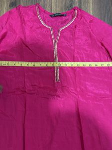 Vibrant Pink &amp; Yellow Kurta