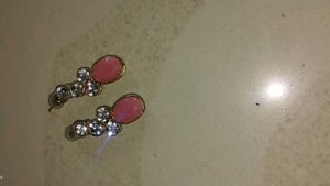 Elegant Pink &amp; Crystal Earrings