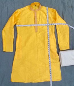 Men’s Yellow embroidered Haldi Kurta Pajama Set