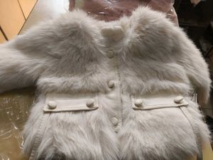 Cream Faux Fur Jacket.Size 28