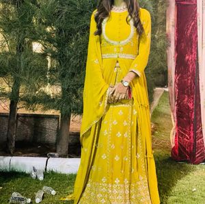 Yellow Anarkali Suit Set
