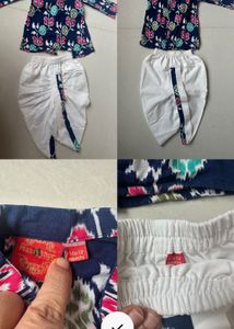 Kids Printed Kurta Dhoti Set