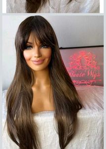 Brown Wig with Bangs