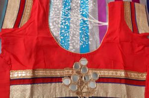 Heavy Saree With Mirror Work