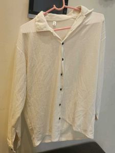 Elegant White Button-Down Shirt