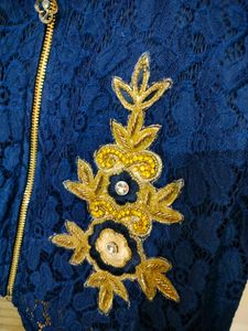 Blue Designer Indo-western Gown - Two Peice 💙💛 (