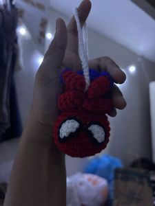 Handmade Spider-Man Crochet Keychain