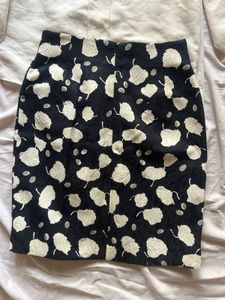Elegant Cream Blouse &amp; Printed Skirt Set
