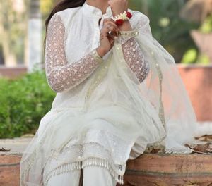 White Sequin Suit