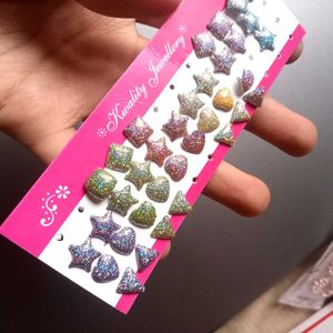 Sparkly Glitter Stud Earrings Set