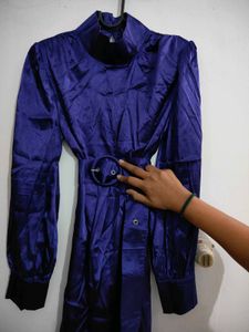 SHEIN Violet Satin Shoulder Cups Dress