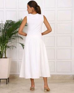 Shein Elegant White Midi Dress