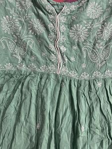 Green Embroidered Dress