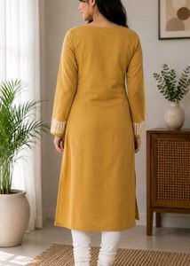 Stylish winter Mustard Yellow Kurta