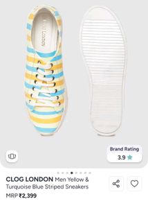 CLOG LONDON men's yellow &amp; turquoise blue