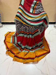 Vibrant Striped Saree
